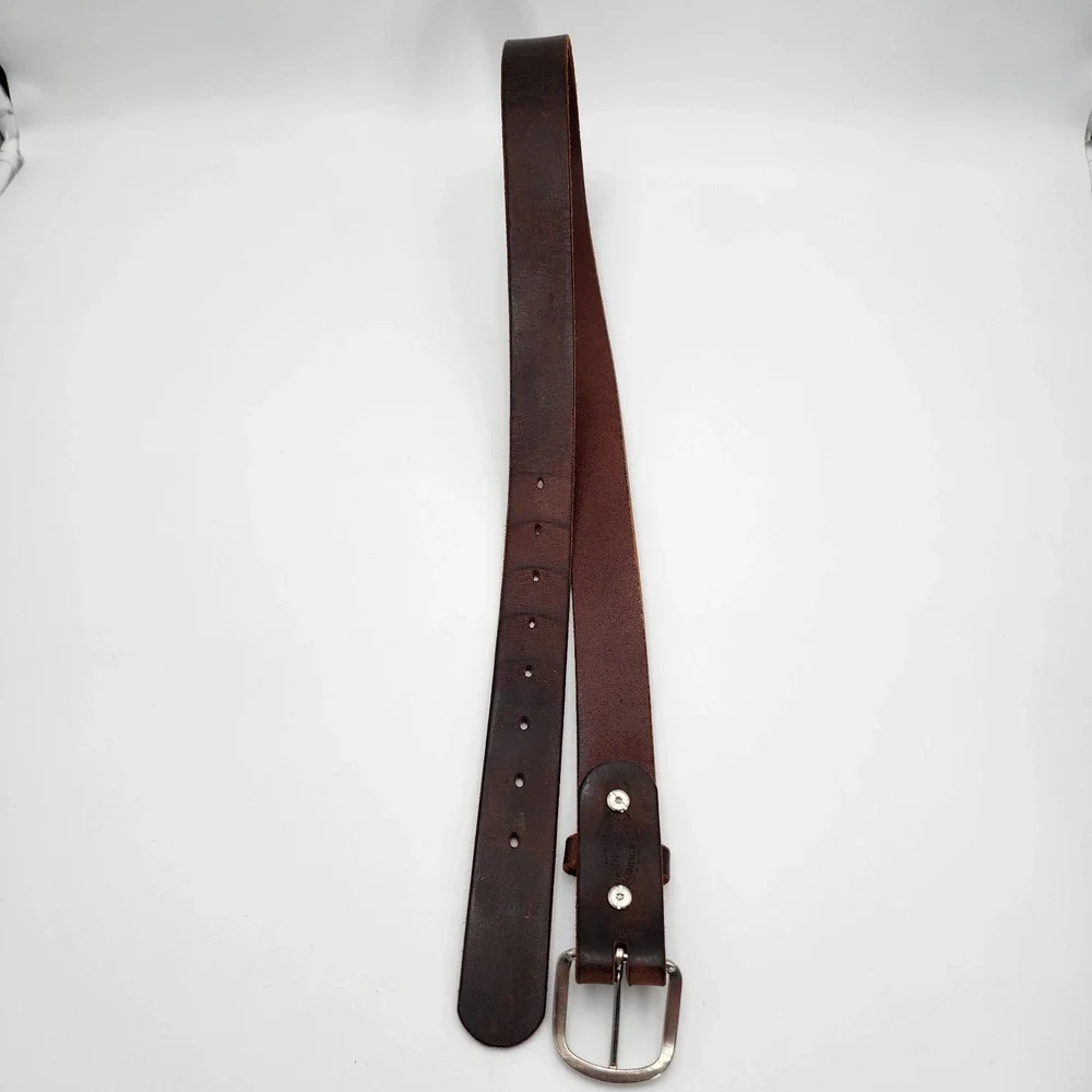 Amish Made USA Handcrafted Men's Brown Leather Belt‎ Size 42 Western